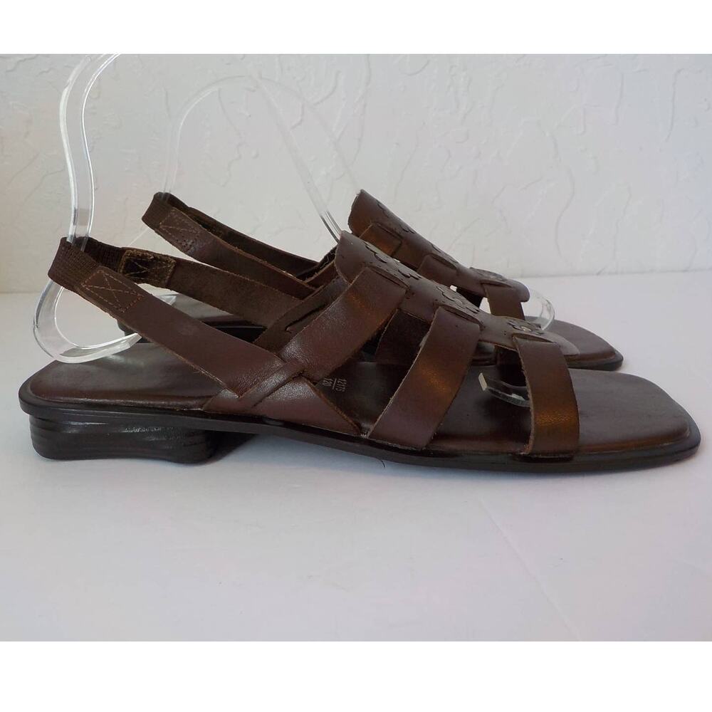 Y2K Retro Montego Bay Club Brown Leather Strappy Sandals Slingback Women 8.5 M - Picture 2 of 15